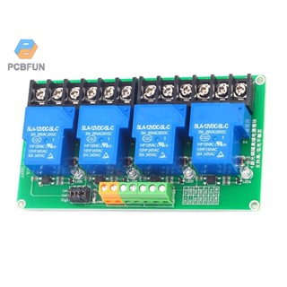 Pcbfun โมดูลรีเลย์ ระดับสูง ต่ํา 5v 12v 24v 30a 4 ช่องทาง สําหรับบ้าน