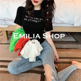 EMILIA SHOP  เสื้อยืด ครอป เสื้อยืดผู้หญิง  Beautiful Stylish Unique สไตล์เกาหลี A91K0SG 36Z230909