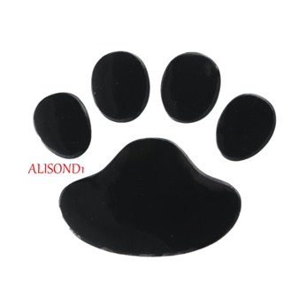 Alisond1 สติกเกอร์ติดรถยนต์ ลายอุ้งเท้าสัตว์ สุนัข แมว มีกาวในตัว สีดํา ดีไซน์เท่