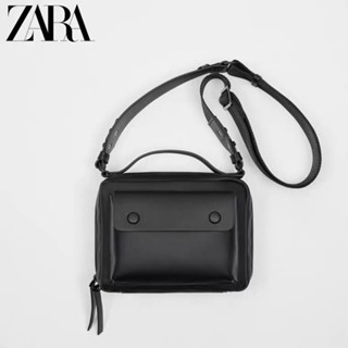 【ลดราคาจํากัดเวลา】zara กระเป๋าสะพายไหล่ ลําลอง ทรงสี่เหลี่ยม ขนาดเล็ก ใส่โทรศัพท์มือถือได้ สําหรับผู้ชาย