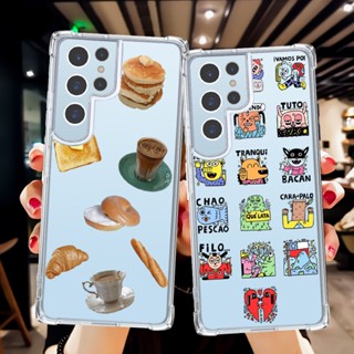 เคสโทรศัพท์มือถือ ซิลิโคนนิ่ม ใส กันกระแทก ลายการ์ตูน สําหรับ Samsung S23 Ultra S22 Plus S21 FE A54 5G A53 A34 A33 S20 A13 4G