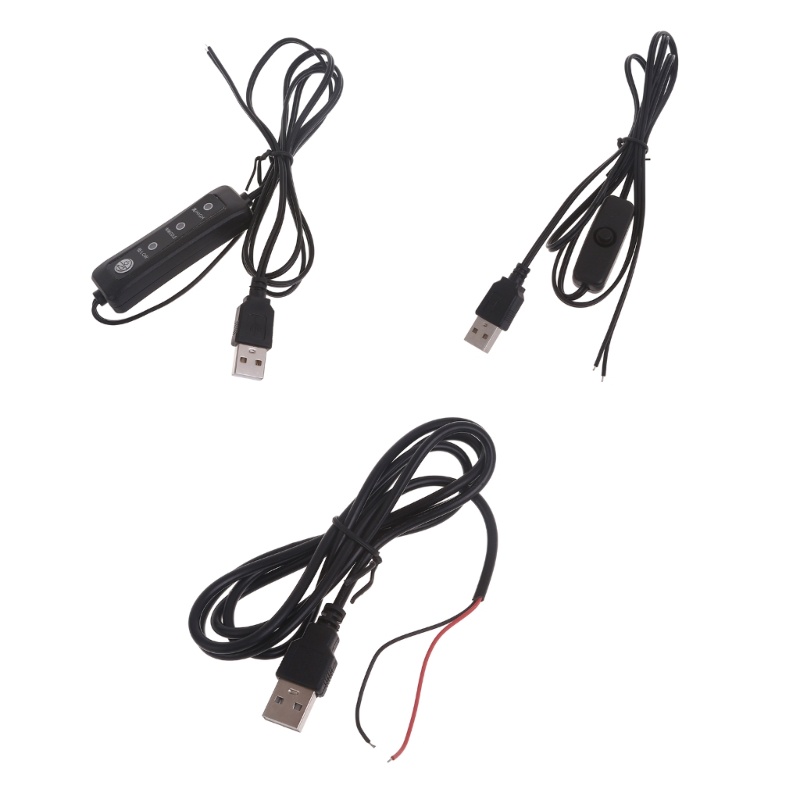Doublebuy USB DIY สายไฟบัดกรี 5V สายต่อ USB พร้อมสวิตช์สําหรับไฟ LED 5V แฟนกล้อง
