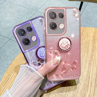 เคสโทรศัพท์มือถือ TPU นิ่ม กันกระแทก ลายดอกกุหลาบ ประดับเพชรเทียม สําหรับ OPPO Reno8 Pro Reno8 Z