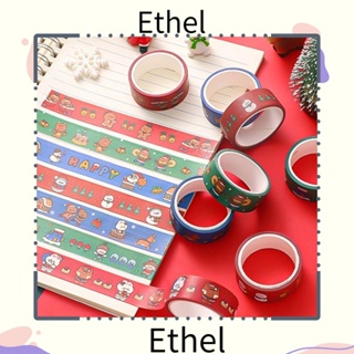 Ethel1 เทปสติกเกอร์ ลายคริสต์มาส หลากสีสัน สําหรับตกแต่ง DIY