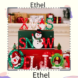 Ethel1 เครื่องประดับ พิมพ์ลายการ์ตูนคริสต์มาส ซานต้า สุขสันต์วันคริสต์มาส