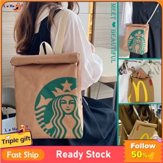 พร้อมส่ง LeHo Starbucks Blackpink กระเป๋าสะพายไหล่ กระเป๋านักเรียน จุของได้เยอะ สําหรับผู้หญิง