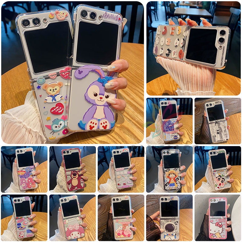 เคสโทรศัพท์มือถือ PC แข็ง แบบใส ผิวด้าน กันกระแทก ลายการ์ตูนน่ารัก สําหรับ Samsung Galaxy Z Flip 5 Flip5