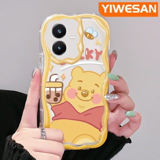 เคสโทรศัพท์มือถือแบบนิ่ม ใส กันกระแทก ลายการ์ตูนหมี สีมาการอง สําหรับ VIVO Y22 Y22s