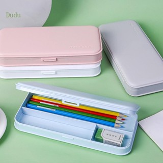 Dudu กล่องดินสอพลาสติก PP พร้อมหัวเข็มขัด สีมาการอง สําหรับเด็ก