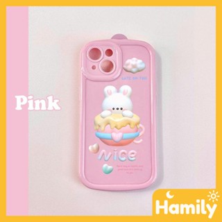 For iPhone 11 iPhone Case Pink TPU Dustproof Blister Shockproof Protection Camera Cute Honey Pot Bunny Compatible with iPhone 14 13 Pro max 12 Pro Max xr xs max 7Plus 8Plus