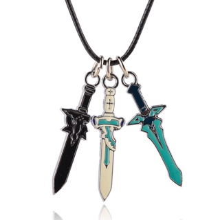 Anime Jewelry, Personalized Necklaces, Fashionable New Weapons, Three Swords, Alloy Pendants, Cartoon Niche Games, Peripheral Necklace Products