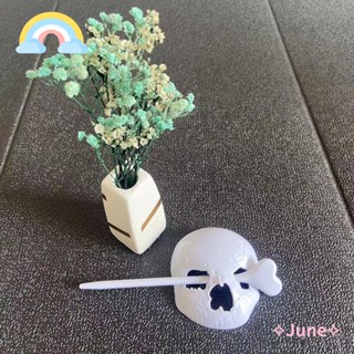 June กิ๊บติดผม รูปหัวกะโหลก แม่มด แม่มด ฮาโลวีน เรโทร เครื่องประดับผมคอสเพลย์ สําหรับผู้หญิง