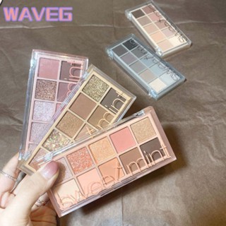 wave พาเลทอายแชโดว์เก้าสี Wave New Rose Pink Color Pearly Matte Glitter Eyeshadow Pallete Shiny Eye Shadow Pigments