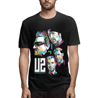 【คลาสสิค ขายดี】เสื้อยืดคอกลม ผ้าฝ้าย พิมพ์ลาย Ireland Band U2 U2 Band ของขวัญวันเกิด