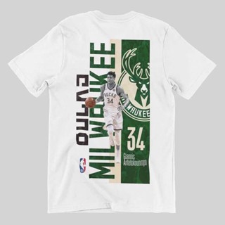 [100% Cotton]NBA Star Fashion Shirt-Unknown.-Giannis Antetokounmpo-079 แฟชั่นแขนสั้นผ้าฝ้าย