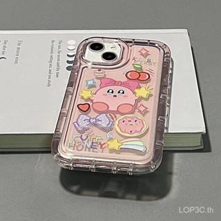 เคสโทรศัพท์มือถือ ซิลิโคนนิ่ม ใส กันกระแทก ลายการ์ตูนดาวเคอร์บี้น่ารัก สีชมพู สําหรับ iPhone 7 8 Plus XS XR X XS max 11 12 13 14 11 Pro max 12 Pro 13 Pro max 14 เคสป้องกัน Pro max