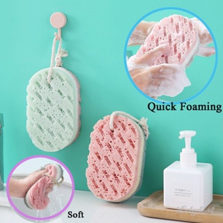 ღ ฟองน้ำอาบน้ำสามชั้น Bath Ball Scrubber นวดขัดผิวนุ่มทนทานอุปกรณ์ทำความสะอาดร่างกายเครื่องมือทำความสะอาดฝักบัว