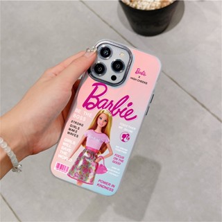 เคสโทรศัพท์มือถือ กันกระแทก ลาย BARBIE HIGH CHEEKS ไล่โทนสีเลเซอร์ สําหรับ iPhone 15 14 13 12 11 Pro MAX IX XS MAX XR 7 8 Plus