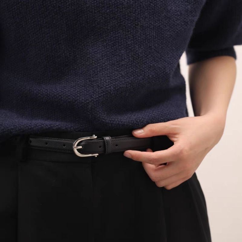 PL-022 ❤️แบรนด์LULU❤️ เข็มขัดหนังPUเกรดพรีเมียม อะไหล่เงิน หุ้มหนังทั้งเส้น - รูปที่ 7