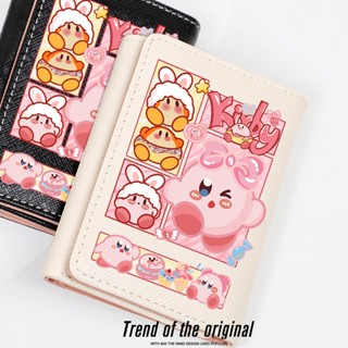 กระเป๋าสตางค์ ใบสั้น แบบบาง ลายการ์ตูน Star Kirby Nintendo Game Merchandise หลายช่อง สองมิติ สําหรับนักเรียน