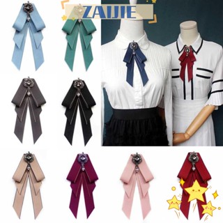 Zaijie24 เนคไทโบว์ ผู้หญิง หรูหรา Cravat สําหรับผู้ชาย เสื้อเชิ้ตผูกเครื่องแต่งกาย เสื้อเชิ้ต คอเสื้อ ดอกไม้