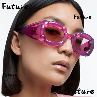 Future แว่นตากันแดด ป้องกัน UV400 Y2K สีแคนดี้โรสพิงค์ สไตล์พังก์ เหมาะกับชายหาด ท่องเที่ยว สําหรับผู้หญิง