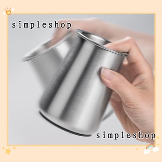 Simple ถ้วยร่อนกาแฟ สเตนเลส สีเงิน พร้อมฝาปิด