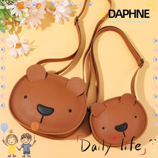 Daphne กระเป๋าเป้สะพายหลัง กระเป๋าสะพายไหล่ กระเป๋าเมสเซนเจอร์ พิมพ์ลายหมีน่ารัก แฟชั่นสําหรับผู้หญิง