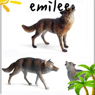 Emilee โมเดลหมาป่าจําลอง ของเล่นเสริมการเรียนรู้เด็ก