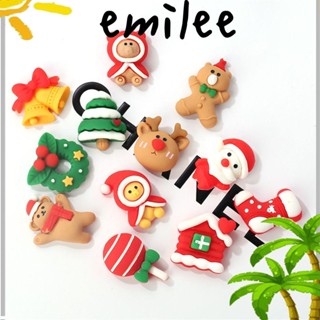 Emilee กิ๊บติดผมเรซิ่น ลาย Happy New Year Party เครื่องประดับ สําหรับคริสต์มาส 10 ชิ้น