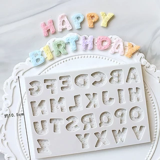 แม่พิมพ์ซิลิโคน รูปตัวอักษร Happy Birthday สําหรับตกแต่งขอบเค้ก ช็อคโกแลต เบเกอรี่