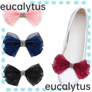 Eucalytus1 2 ชิ้น คลิปรองเท้า ผู้หญิง งานแต่งงาน ส้นสูง พลอยเทียม เสน่ห์ หัวเข็มขัด