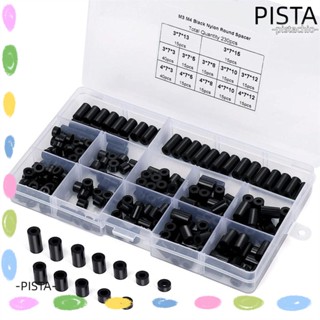 Pista ชุดสกรูสเปเซอร์ ไนล่อน ทรงกลม สีดํา 230 ชิ้น