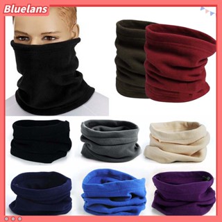 【 Bluelans 】ผ้าพันคอ ผ้าฟลีซ สีพื้น ปรับได้ สําหรับเล่นกีฬา เล่นสกี