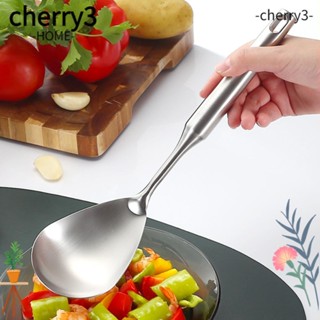 Cherry3 ไม้พายสเตนเลส ด้ามจับยาว 11.6*2.95 นิ้ว ไม่เหนียวติด ทนทาน สีเงิน สําหรับทําอาหาร ร้านอาหาร