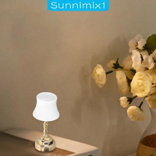 [Sunnimix1] โคมไฟตั้งโต๊ะ ขนาดเล็ก 1:12 สําหรับตกแต่งบ้านตุ๊กตา ของขวัญวันเกิด คริสต์มาส