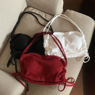 [พร้อมส่ง] เสื้อสายเดี่ยว คล้องคอ สีแดง เซ็กซี่ ฤดูร้อน สําหรับผู้หญิง 2L7D