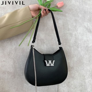 JIVIVILกระเป๋าสตรี Hobo Crescent กระเป๋าสะพายไหล่แบบพกพา