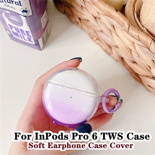 【Trend Front】เคสหูฟัง แบบนิ่ม ไล่โทนสีฟ้า สีม่วง สําหรับ InPods Pro 6 TWS Pro6