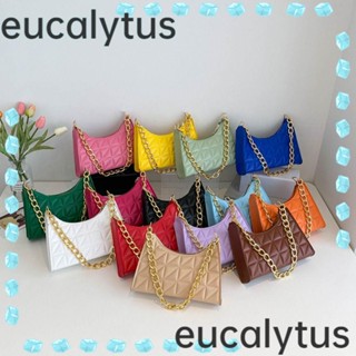 Eucalytus1 กระเป๋าถือ กระเป๋าสะพายไหล่ ลําลอง ออกแบบเฉพาะ สีพื้น ผูกปม