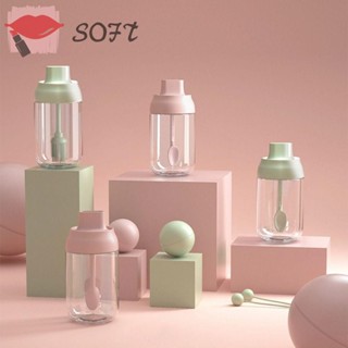 Softness กล่องแก้วใส่เครื่องเทศ ช้อน และฝาปิด พร้อมฝาปิด และแปรงทาน้ํามัน กันชื้น สีโปร่งใส