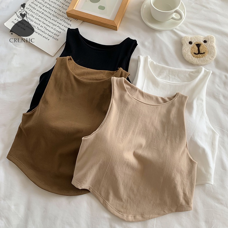 Kans เสื้อสายเดี่ยว คอกลม แขนกุด สีพื้น ทรงไม่สมมาตร แฟชั่นฤดูร้อน สําหรับผู้หญิง