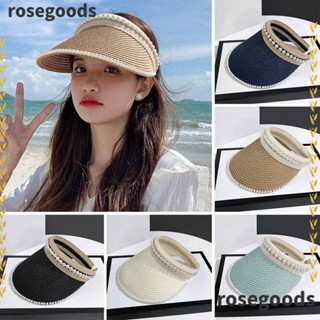 Rosegoods1 หมวกปีกกว้าง กันแดด แบบพกพา สําหรับผู้หญิง