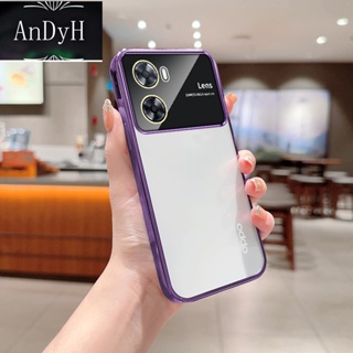 Andyh เคสโทรศัพท์มือถือแบบนิ่ม TPU ใส กันรอยกล้อง ชุบไฟฟ้า สําหรับ OPPO A77S A77 A57S A57 2022 4G