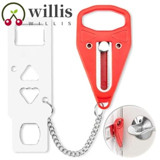 Willis ตัวล็อคประตู โลหะ กันขโมย แบบพกพา เพื่อความปลอดภัย ฮาร์ดแวร์ กันเด็ก โรงแรม