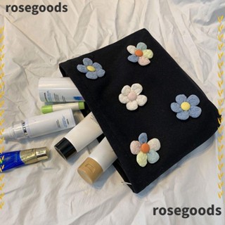 Rosegoods1 กระเป๋าเครื่องสําอาง ผ้าแคนวาส ลายดอกไม้ สําหรับจัดระเบียบห้องน้ํา