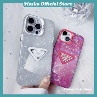 PRADA เคสโทรศัพท์มือถือแบบแข็ง ลายเปลือกหอย สําหรับ iPhone 14 13 12 11 Pro Max 14 ProMax X XR XS Max