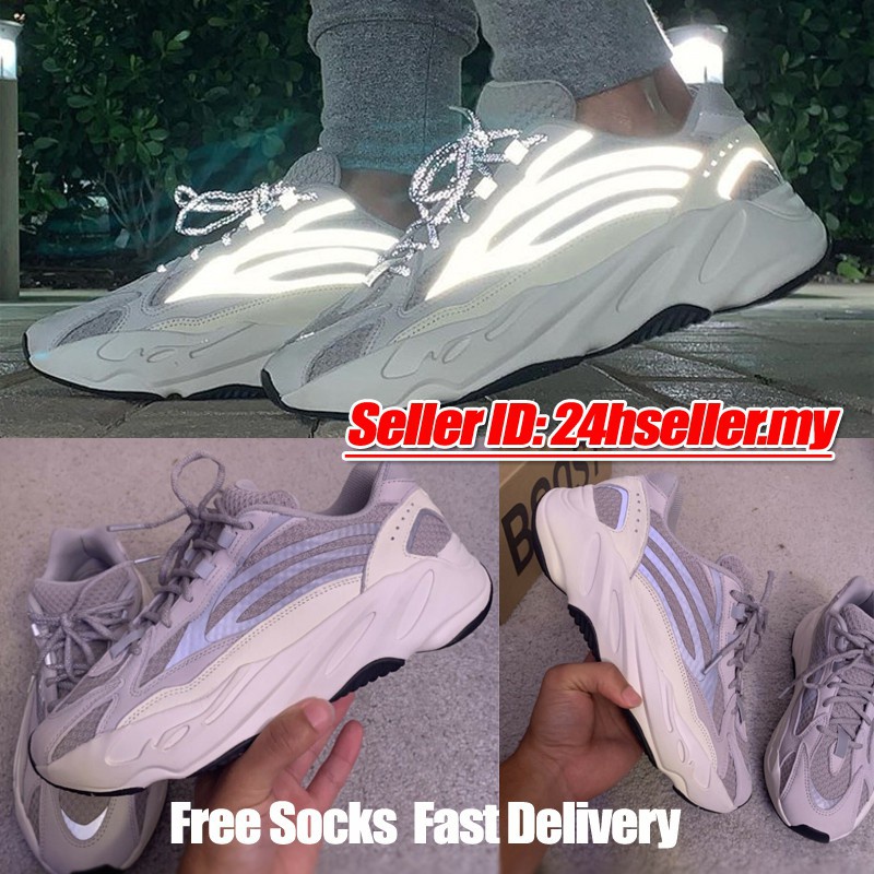 Ad YEEZY BOOST 700 V2 "Static" 3M รองเท้าวิ่ง สะท้อนแสง สําหรับผู้หญิง และผู้ชาย