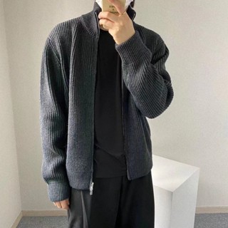 RXFM MM6 Margiela style turtleneck heavy wool sweater solid color mens and womens coat Magira zipper sweater