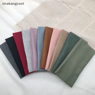 Shakangcool ที่คาดผม ผ้าถัก ยืดหยุ่น สีพื้น เรียบง่าย สําหรับผู้หญิง เล่นกีฬา โยคะ SGL